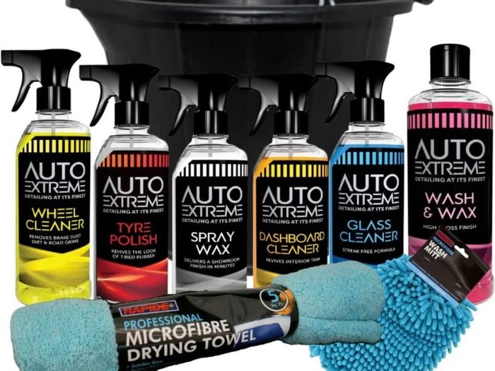 9pc Car Cleaning Kit, Wash kit, valet, Wash & Wax Set, Drying Towel Cleaning Mit Bucket (FREE POSTAGE)