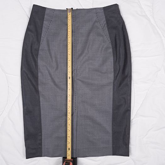 Quin & Donnelly Grey Two-Tone Professional Tailored Pencil Midi Skirt 12UK/40EU