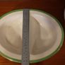 Vintage Divided Serving Bowl and a Matching Pair of Arklow Pottery Green and Gilt Rimmed 9.5" Rimmed Soup Bowls, Price for  All! Image 8