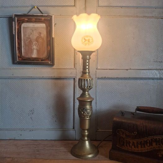 Brass Torchier Table Lamp
