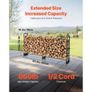 2.4m Outdoor Firewood Rack with Cover, 244 cm x 36 cm x 117 cm, Heavy Duty Firewood Holder & 600D Oxford Waterproof Cover for Fireplace, Patio, Indoor/Outdoor Log Storage Rack for 1/2 Cord of Image 5