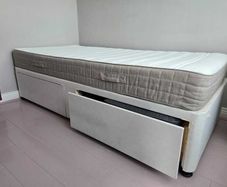 Single Bed base with drawers and headboard