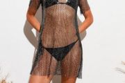 NEW Black sequin see through the mini dress, SIZE 12