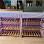 Solid Timber and Canvas Bedroom Shelving Unit Image 6