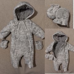 Rock A Bye Baby Boutique Waterproof Warm Pram Suit, Snow Suit with mittens