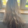Long curly golden blond synthetic wig Image 2