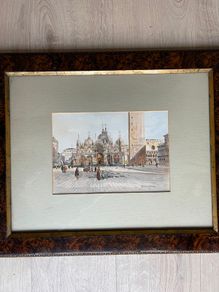 Watercolour painting St Marks Square Venice