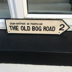 Old bog road cast iron sign