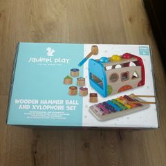 Brand new unopened wooden hammer ball and xylophone set