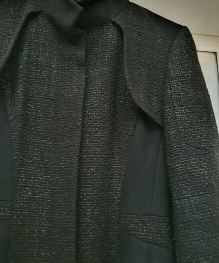 Karen Millen Beautiful Coat Black Grey Tweed