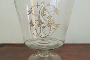 19th century pedestal vase with enamel painted motif
