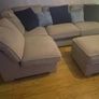 Large grey L shaped sofa & matching footstool Image 2