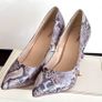 Snake Print Stiletto Heels - Pointed Toe Court Ladies Shoes Image 3
