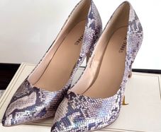 Snake Print Stiletto Heels - Pointed Toe Court Ladies Shoes