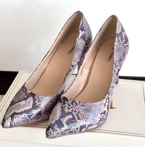 Snake Print Stiletto Heels - Pointed Toe Court Ladies Shoes