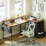 Corner Desk with Drawers, L Shaped Computer Desk 140x80cm with USB Charging Image 6