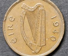 1940 Ireland Half Penny coin