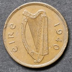 1940 Ireland Half Penny coin