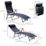 Sun Lounger Recliner, Textilene-black Multiple Colours Available (free Shipping) Image 2