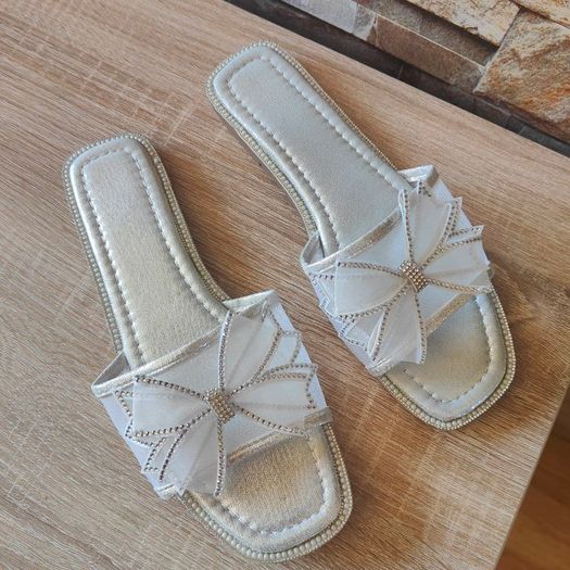 Slip on Silver Sandals, size 40