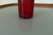 Red glass candle holder
