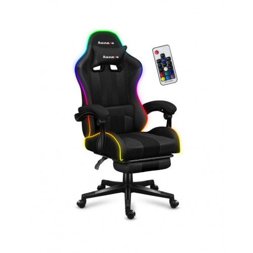 Huzaro Force 47 RGB Mesh Gaming Chair with Footrest - Black