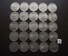 25 Irish 5 pence coins (1976-1990) Nice Condition!