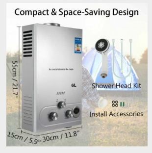 8L Gas Propane Instant Tankless Hot Water Heater Boiler