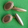 Antique Cufflinks engraved design, antique. Oval fronts  gilt,  c1900. Image 2