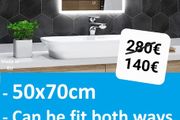 LED Bathroom Mirror 50x70cm Touch Switch Cold Cool Light Bright Makeup Cosmetic Vanity