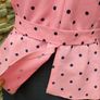Vintage 1980s 50s style Pink Navy polkadot peplum dress Size M Postage included Image 4