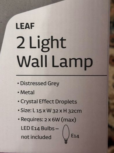 Wall lamp for two lights