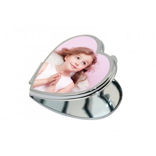 Personalised Heart Shaped Compact Mirror