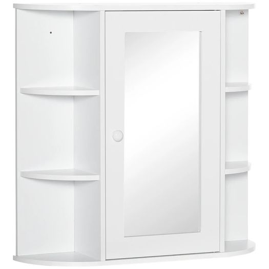 Wall Mount Mirror Cabinet Storage Bathroom Cupboard w/ Single Door and Shelves (FREE POSTAGE)