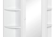 Wall Mount Mirror Cabinet Storage Bathroom Cupboard w/ Single Door and Shelves (FREE POSTAGE)