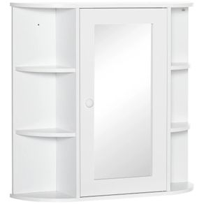 Wall Mount Mirror Cabinet Storage Bathroom Cupboard w/ Single Door and Shelves (FREE POSTAGE)