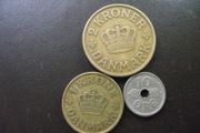 Denmark. 1925 Set Of 3 Coins: 2 Kroner + 1 Krone + 10 Ore