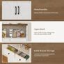 Sideboard Cabinet,Kitchen Storage Cabinet with 2 Drawers and Open Shelf,Modern High Capacity Unit Cupboard for Living Room,Kitchen,Home,White Image 3