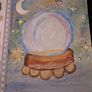 Hand painted celestial crystal ball. Image 2