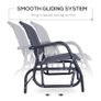 Outdoor Glider Bench, Patio 2 Seater Swing Gliding Loveseat w/ Power-Coated Steel Frame, Mesh Seat and Armrests, for Backyard Garden Porch, Black Image 4