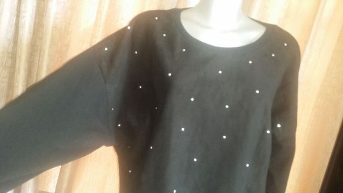 Brand new Primark black studded suede imitation jumper size UK18 EU46 Postage included