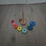 Educational Wooden toys. Hexagonal shape sorter, Tower Ring sorter and Beads Image 3