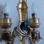 Antique French set of solid brass wall sconces/lights Image 6