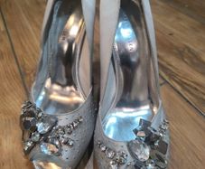 Karen Millen Silver Embellished Heels