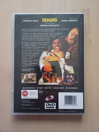 Demons - Director's Cut - Dario Argento & Lamberto Bava DVD Zombie Horror Movie 1987