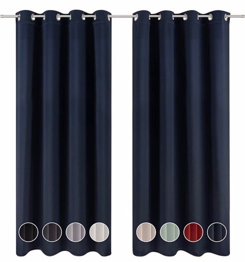 Blackout Curtains - Set of 2 Eyelet Curtains - Easy Installation, Maximum Protection, Black Out for Bed and Living Room Multiple Sizes/Colours