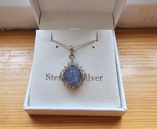 Australian Boulder Opal Sterling Silver Necklace