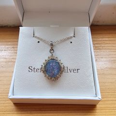 Australian Boulder Opal Sterling Silver Necklace