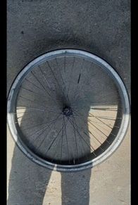 Front and rear bike wheels