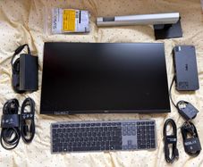 Dell Monitor, Thunderbolt Dock, Keyboard & Cables